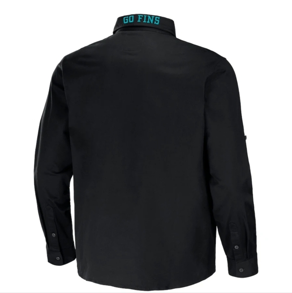 Men's XL Miami Dolphins Patch Embroidered Button Up Darius Rucker Fanatics - Picture 2 of 3